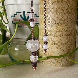 Handmade Quartz Crystal Copper Dowsing Pendulum